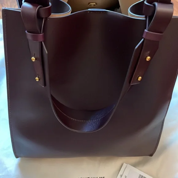 NWT Sophie Hulme Cube Tote Leather Brown - Picture 3 of 13